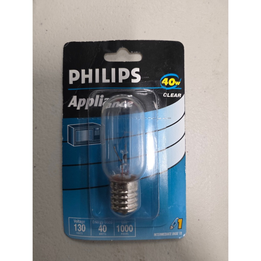 Philips 40W Appliance Clear Light Bulb T8 Intermediate Base BC40T8N 130V New
